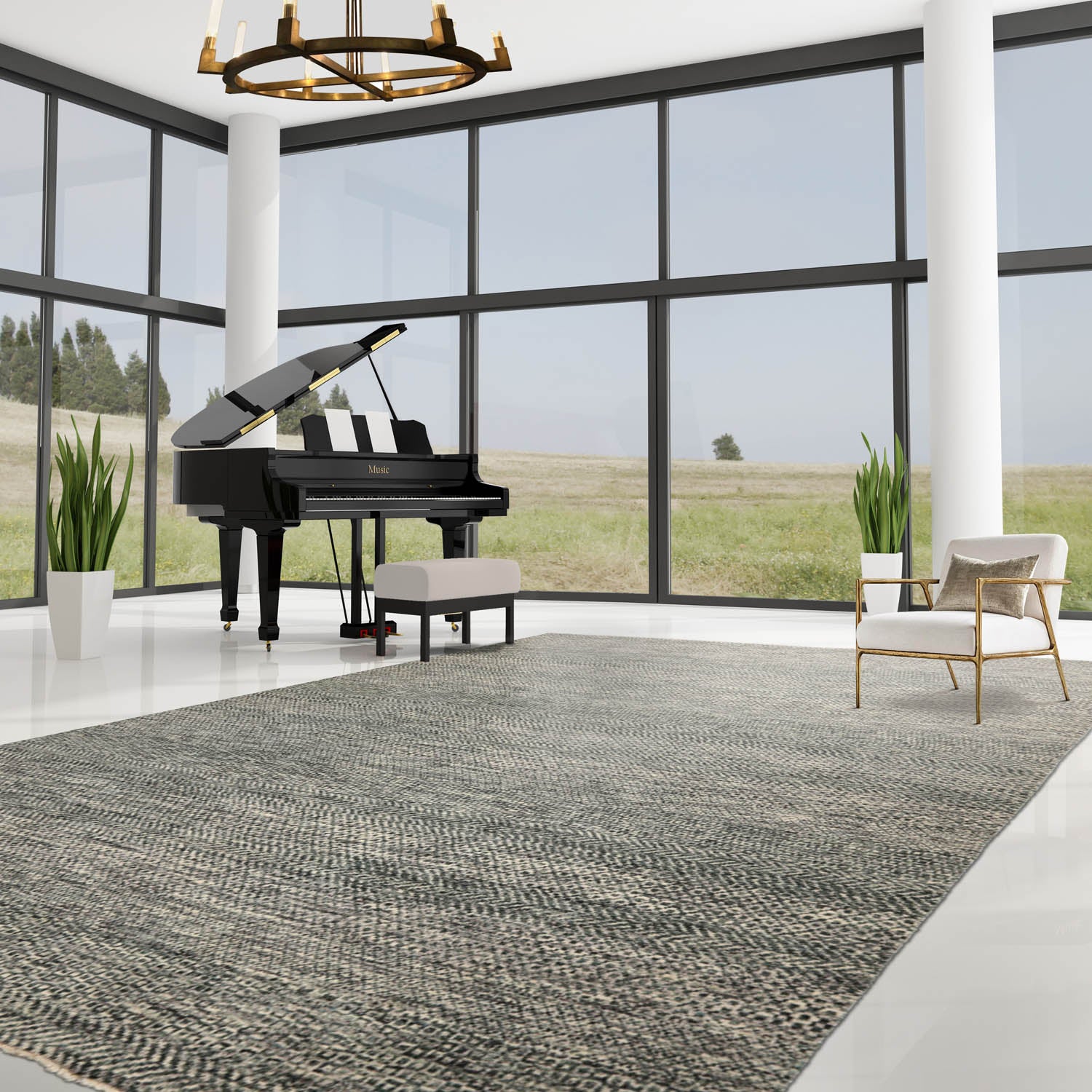 8x10 Beige, Gray, Green Color Hand Knotted High End Designer Wool Contemporary Oriental Rug