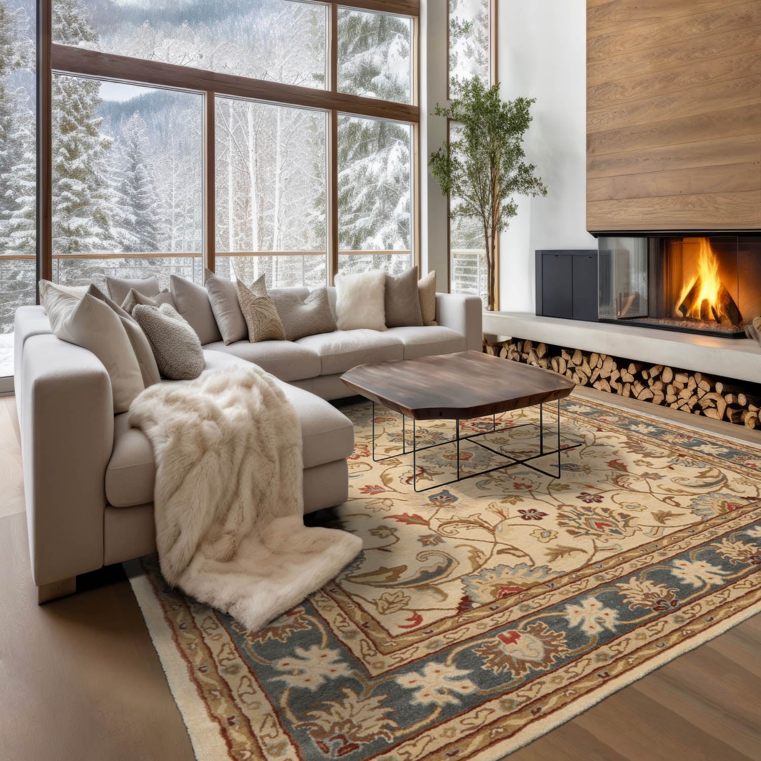 8x10 Beige, Gray, Brown Color Hand Tufted Oriental Wool Traditional Oriental Rug