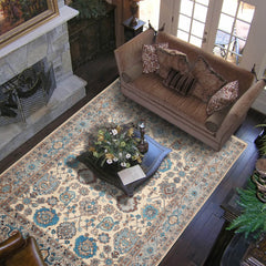 Runner Beige Gray Aqua Color Hand Knotted Oriental Wool Arts & Crafts/Mission Oriental Rug