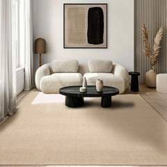 6x9 Tan Beige Color Hand Tufted Textured New Zealand Wool Contemporary Oriental Rug