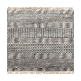 2x2 Ivory, Gray, Color Tibetan Wool and Bamboo Silk Modern Oriental Rug