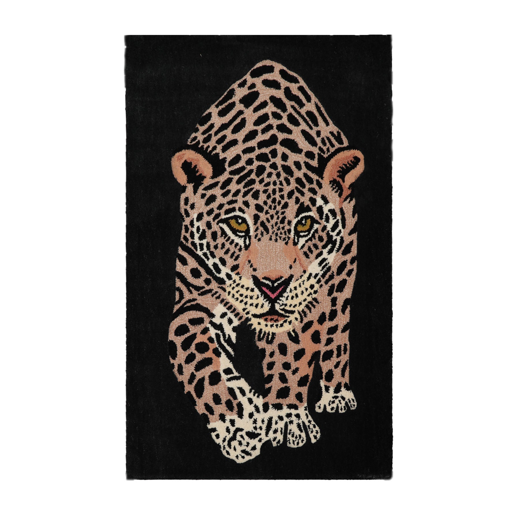 3x5 Charcoal, Peach, Black Color Hand Tufted Novelty Wool Modern Oriental Rug