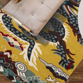 Multi Size Citrus Green White Navy Color Hand Tufted Pictorial Wool Transitional Oriental Rug