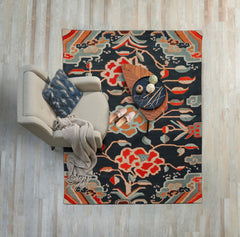 loomBloom Blue 3x5 Transitional Botanical Handmade Hand Tufted Wool Oriental Area Rug