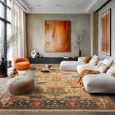 Multi Size Beige Aqua Blue Color Hand Knotted Oushak Wool Arts & Crafts Oriental Rug