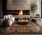 8x10 Moss, Gray, Rust Color Hand Knotted Wool Arts & Crafts/Mission Oriental Rug