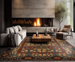8x10 Moss, Gray, Rust Color Hand Knotted Wool Arts & Crafts/Mission Oriental Rug