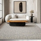 5x8 Silver Ivory Gray Color Hand Hooked All-Over Wool Transitional Oriental Rug