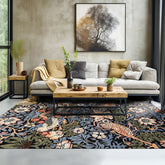 Multi Size Black Blue Ivory Color Hand Tufted William Morris Wool Arts & Crafts Oriental Rug