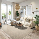 9x12 Beige Tan Black Color Hand Woven Flatweave Wool Modern Oriental Rug