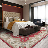 8x10 Coral Ivory Turquoies Color Hand Hooked Handmade Wool Transitional Oriental Rug