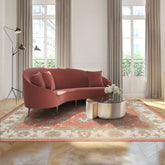 8x10 Orange Ivory Sage Color Hand Hooked Handmade Wool Transitional Oriental Rug