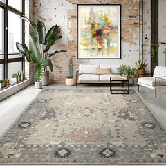Multi Size Sage Beige Ivory Color Hand Hooked Handmade Wool Transitional Oriental Rug