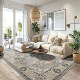 Multi Size Gray Cream Rust Color Hand Hooked Handmade Wool Transitional Oriental Rug