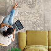 5x8 Beige, Taupe, Gray Color Hand Hooked Handmade Wool Transitional Oriental Rug