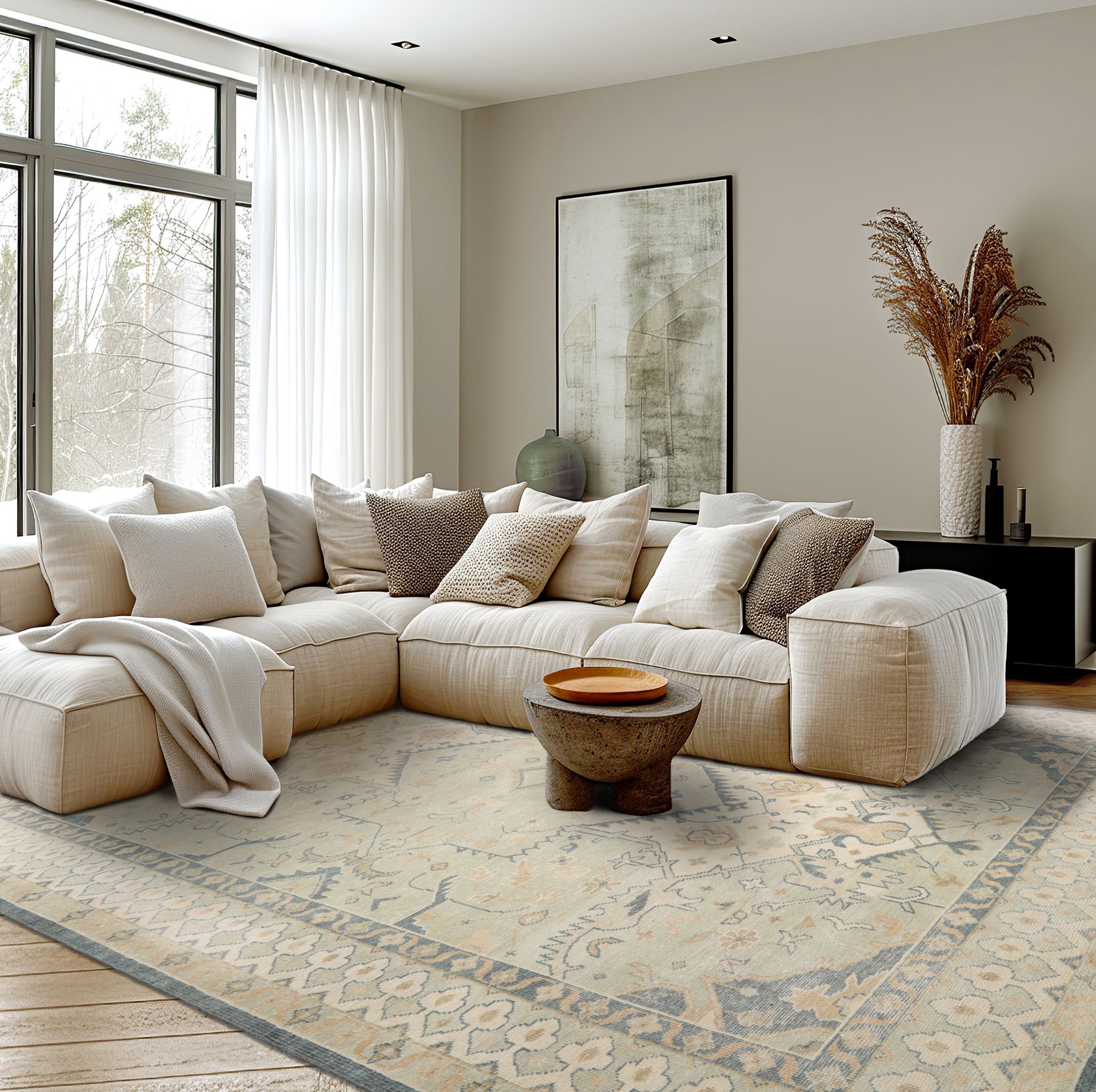 9x12 Mint Ivory Beige Color Hand Knotted Handmade Wool Traditional Oriental Rug