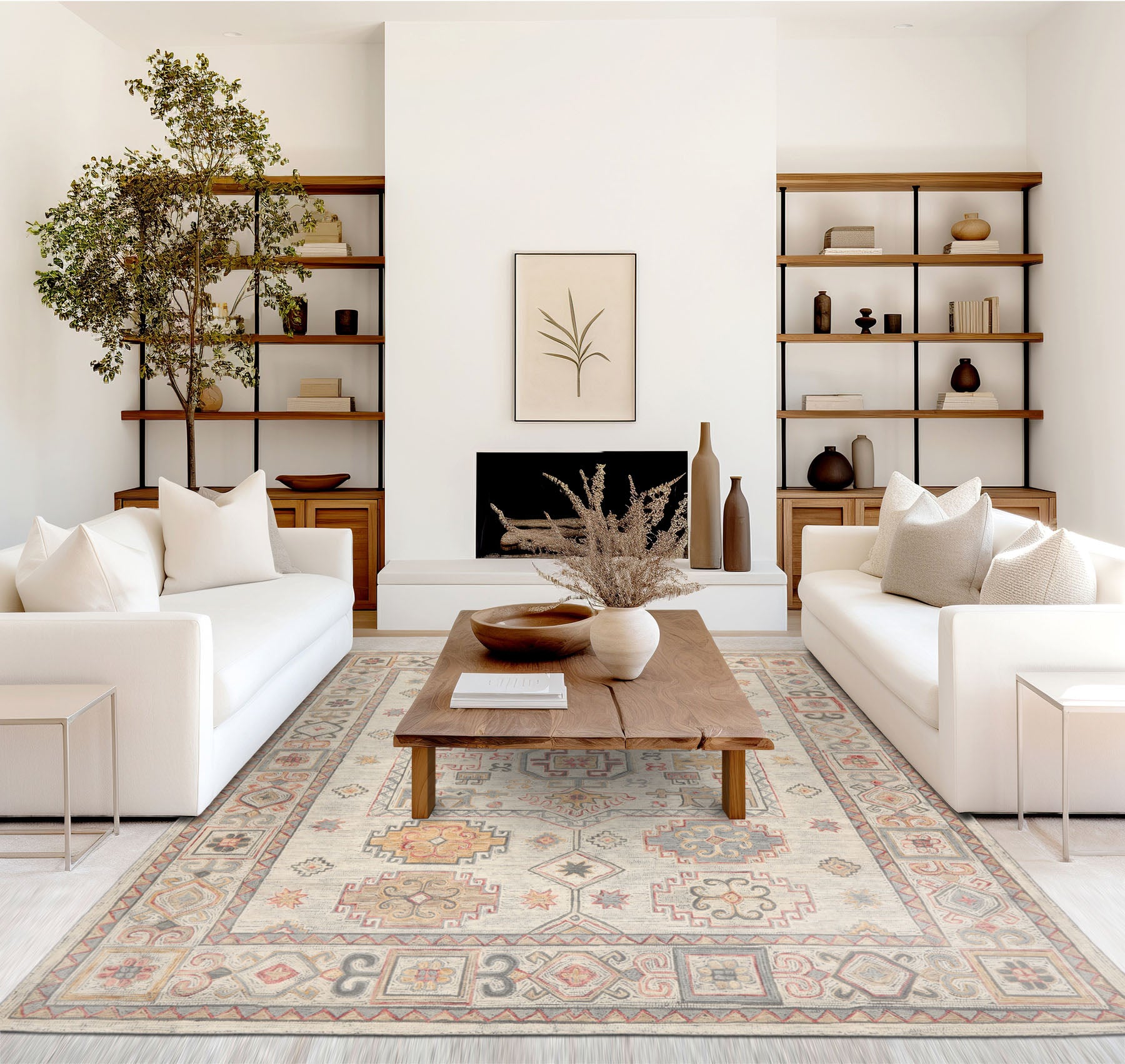 2x3 Beige Gray Rust Color Hand Tufted Oriental Wool Transitional Oriental Rug