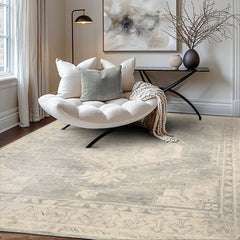 2x3 Celadon Ivory Gray Color Hand Tufted Oriental Wool Traditional Oriental Rug