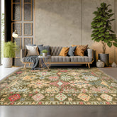 8x10 Green, Aqua, Mint Color Hand Knotted Wool Transitional Oriental Rug