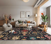 8x10 Blue, Pink, Turquoise Color Hand Knotted Wool Transitional Oriental Rug