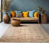 2x3 Beige Turquoise Gold Color Hand Knotted Wool Traditional Oriental Rug