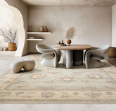 2x3 Mint Ivory Brown Color Hand Knotted Wool Traditional Oriental Rug