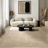 2x3 Beige Tan Aqua Color Hand Knotted Wool Traditional Oriental Rug