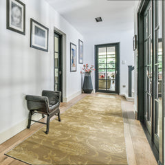 Runner Tone on Tone Green, , Color HAND KNOTTED TIBETAN WOOL& SILK TRANSITIONAL Oriental Rug