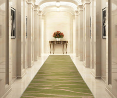 Runner Lime, Tan, Color HAND KNOTTED TIBETAN WOOL MODERN & Contemporary Oriental Rug