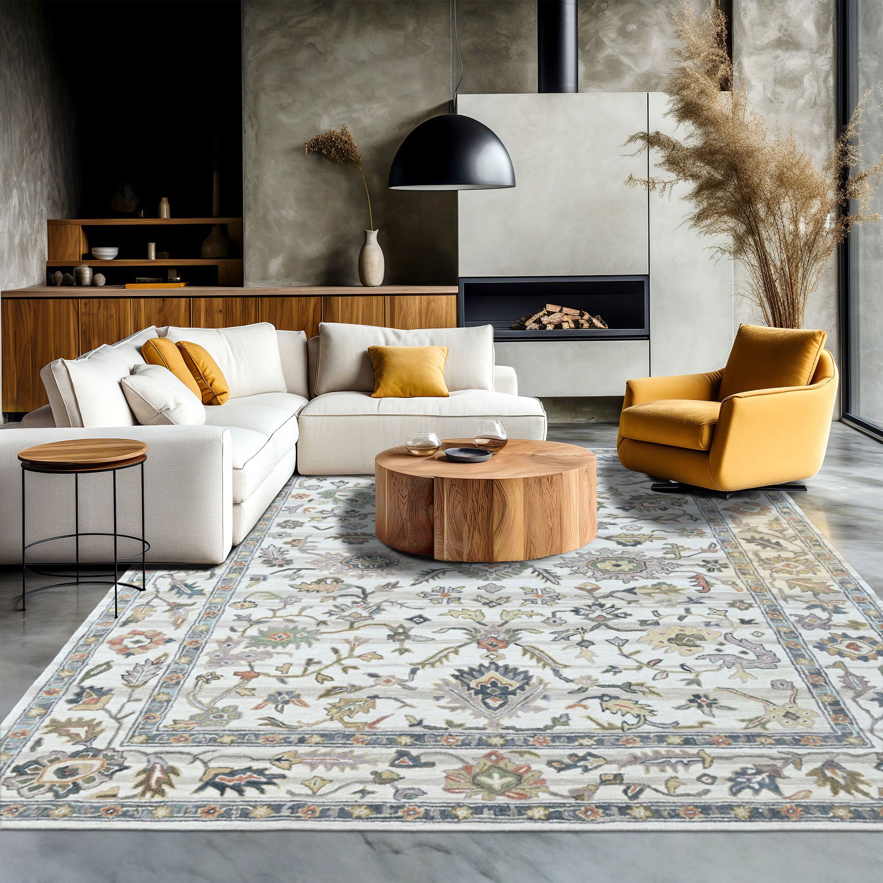 Multi Size Ivory Gray Blue Color Hand Tufted Handmade Wool Modern & Contemporary Oriental Rug