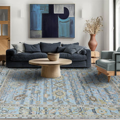 Multi Size Aqua Gray Brown Color Hand Tufted Handmade Wool Modern & Contemporary Oriental Rug