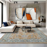 Multi Size Burnt Orange Light Yellow Turquoise Color Hand Tufted Handmade Wool Modern & Contemporary Oriental Rug