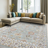 Multi Size Mint Green Gray Burnt Orange Color Hand Tufted Handmade Wool Modern & Contemporary Oriental Rug