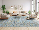 Multi Size Blue Aqua Olive Green Color Hand Tufted Handmade Wool Modern & Contemporary Oriental Rug