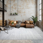 Oversize Gray, , Color Hand Knotted 100% silk Modern Oriental Rug