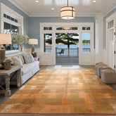 10x14 Rose, Olive, Brown Color Hand Knotted Wool and Silk Traditional Oriental Rug