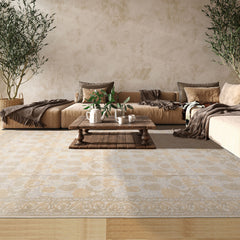 10x14 Ivory, Sage, Gray Color Hand Knotted Turkish Wool and Silk Transitional Oriental Rug