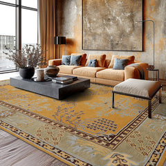 8x10 Gold, Gold, Brown Color Hand Tufted Donegal Wool Arts & Crafts/Mission Oriental Rug