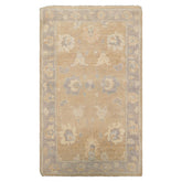 3x5 Tan, Lavender, Ivory Color Hand Knotted Afghan Oushak Wool Transitional Oriental Rug