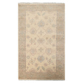3x5 Ivory, Mint, Blush Color Hand Knotted Afghan Oushak Wool Transitional Oriental Rug