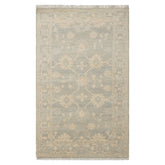 3x5 Ivory, Celadon, Color Hand Knotted Afghan Oushak Wool Transitional Oriental Rug
