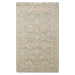 3x5 Ivory, Celadon, Color Hand Knotted Afghan Oushak Wool Transitional Oriental Rug