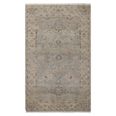3x5 Gray, Beige, Aqua Color Hand Knotted Afghan Oushak Wool Transitional Oriental Rug