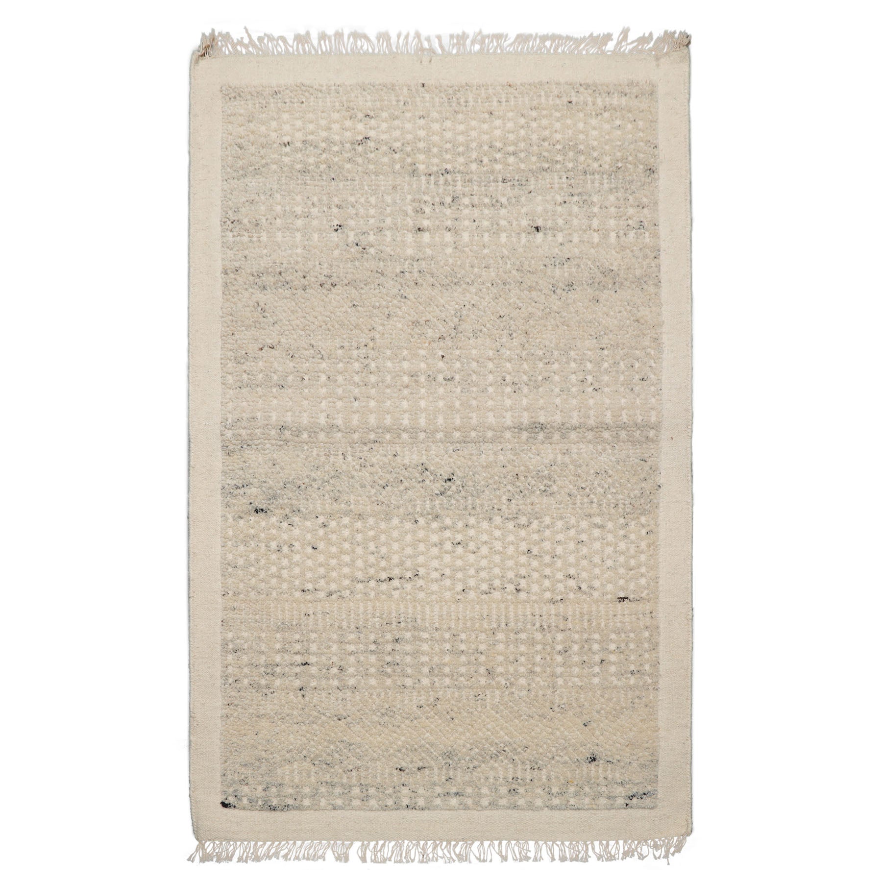 3x5 Ivory, Gray, Color Hand Woven Tribal Wool Modern Oriental Rug