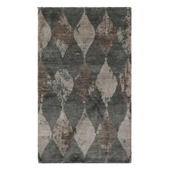 3x5 Gray, Brown, Color Hand Knotted Tibetan Bamboo Silk Modern & Contemporary Oriental Rug