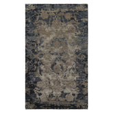 3x5 Gray, Blue, Beige Color Hand Knotted Tibetan Wool and Silk Modern Oriental Rug
