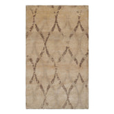 3x5 Tan, Brown, Beige Color Hand Knotted Tibetan Bamboo Silk Modern Oriental Rug