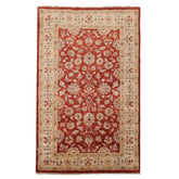 3x5 Rust, Ivory, Beige Color Hand Knotted Peshawar Wool Traditional Oriental Rug