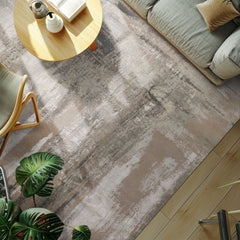 8x10 Beige, Gray, Taupe Color Hand Knotted Sherpa Wool and Silk Modern Oriental Rug