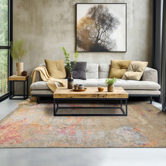 9x12 Beige, Blue, Gray Color Hand Knotted Sherpa Wool and Silk Modern Oriental Rug